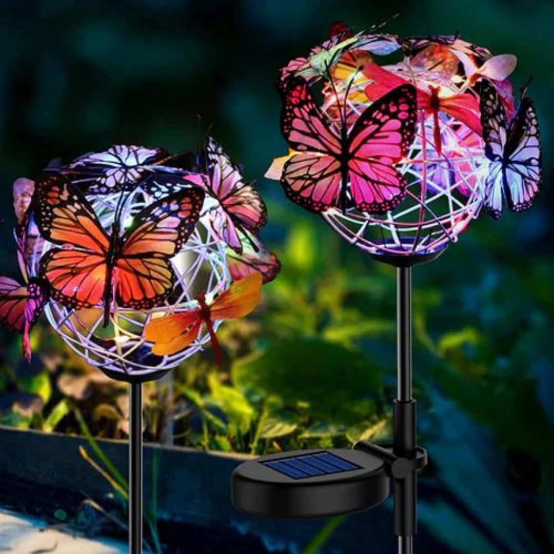 SommerfuglPar® | Solcelledrevne sommerfuglkuler på stang